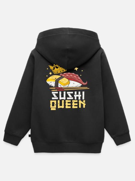 Sushi Queen Sushi lovers Japan Japanese - Kids Premium Organic Zip-up Hoodie - black