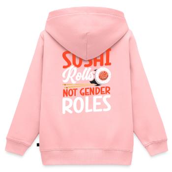 Sushi Rolls No Gender Roles - Kids Premium Organic Zip-up Hoodie - rose - Back - AI Model Kid Female (0cm)