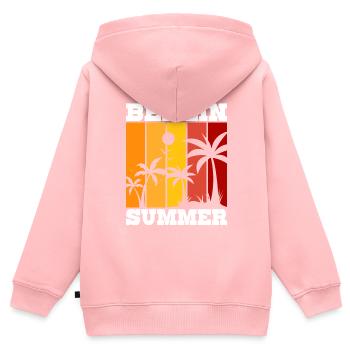 Berlin Summer - Kinder Premium Organic Zip Hoodie - Rosa - Hinten - AI Model Kid Female (0cm)