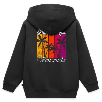 Playa El Aqua Venezuela - Sweat Premium à capuche zippé enfant bio - noir - Dos - AI Model Kid Male (0cm)