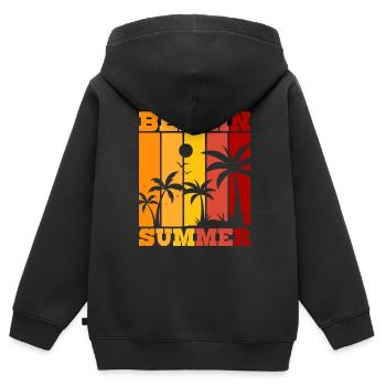 Berlin Summer - Kinder Premium Organic Zip Hoodie - Schwarz - Hinten - AI Model Kid Male (0cm)