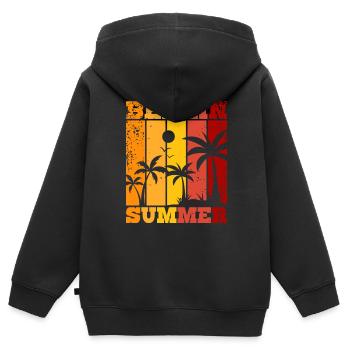 Berlin Summer - Kinder Premium Organic Zip Hoodie - Schwarz - Hinten - AI Model Kid Male (0cm)