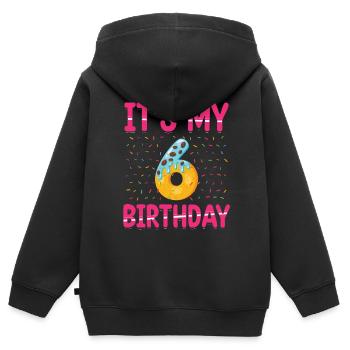 Es Ist Mein 6. Geburtstag | Sprinkles Thema | - Kinder Premium Organic Zip Hoodie - Schwarz - Hinten - AI Model Kid Male (0cm)