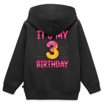 Es Ist Mein 3. Geburtstag | Sprinkles Thema | - Kinder Premium Organic Zip Hoodie - Schwarz - Hinten - AI Model Kid Male (0cm)