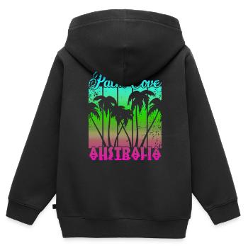 Palm Cove Australia - Kinder Premium Organic Zip Hoodie - Schwarz - Hinten - AI Model Kid Male (0cm)