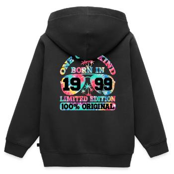 Einzigartig Geboren 1999 Limitierte Auflage - Kinder Premium Organic Zip Hoodie - Schwarz - Hinten - AI Model Kid Male (0cm)