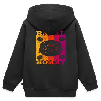 Bagel Mommy - Kinder Premium Organic Zip Hoodie - Schwarz - Hinten - AI Model Kid Male (0cm)