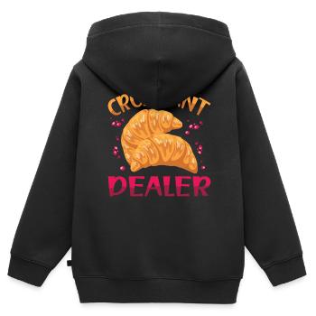 Croissant Händler | Backen Tshirt | - Kinder Premium Organic Zip Hoodie - Schwarz - Hinten - AI Model Kid Male (0cm)
