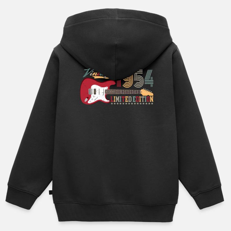 Vintage 1954 Édition Limitée 68ème anniversaire | - Sweat Premium à capuche zippé enfant bio - noir
