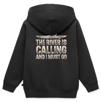 Kayak Kayaking Paddle Kayaker Kayaker - Kids Premium Organic Zip-up Hoodie - black - Back - AI Model Kid Male (0cm)