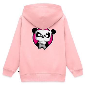 funny gaming panda PEW PEW gamer gambler - Kids Premium Organic Zip-up Hoodie - rose - Back - AI Model Kid Female (0cm)