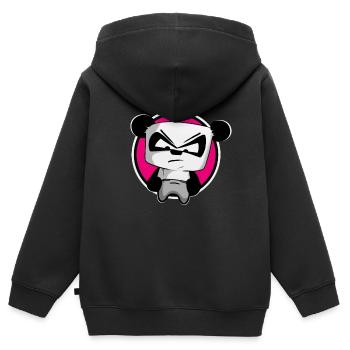 lustiger Gaming Panda PEW PEW Gamer Zocker zocken - Kinder Premium Organic Zip Hoodie - Schwarz - Hinten - AI Model Kid Male (0cm)