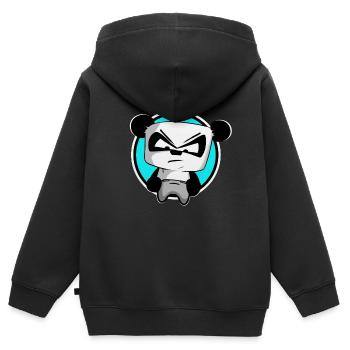 lustiger Gaming Panda PEW PEW Gamer Zocker zocken - Kinder Premium Organic Zip Hoodie - Schwarz - Hinten - AI Model Kid Male (0cm)