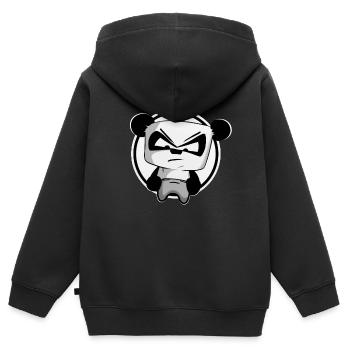 lustiger Gaming Panda PEW PEW Gamer Zocker zocken - Kinder Premium Organic Zip Hoodie - Schwarz - Hinten - AI Model Kid Male (0cm)