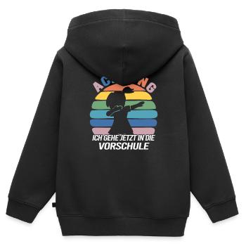 Vorschulkind Verabschieden Kindergarten Vorschule - Kinder Premium Organic Zip Hoodie - Schwarz - Hinten - AI Model Kid Male (0cm)