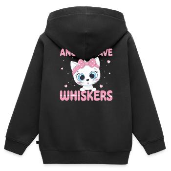 Engel Haben Schnurrhaare | Niedliche Katze Shirt - Kinder Premium Organic Zip Hoodie - Schwarz - Hinten - AI Model Kid Male (0cm)