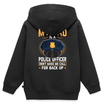 Mein Vater Ist Ein Polizist - Kinder Premium Organic Zip Hoodie - Schwarz - Hinten - AI Model Kid Male (0cm)