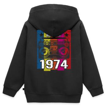 Meilleur de 1974 Stéréo Radio Cassette Player - Sweat Premium à capuche zippé enfant bio - noir - Dos - AI Model Kid Male (0cm)