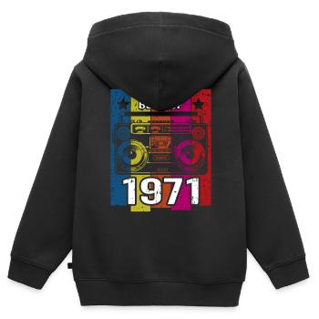 Le meilleur du lecteur de cassette radio stéréo de 1971 - Sweat Premium à capuche zippé enfant bio - noir - Dos - AI Model Kid Male (0cm)