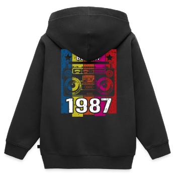 Meilleur de 1987 Stéréo Radio Cassette Player - Sweat Premium à capuche zippé enfant bio - noir - Dos - AI Model Kid Male (0cm)