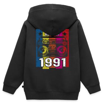 Meilleur de 1991 Stéréo Radio Cassette Player - Sweat Premium à capuche zippé enfant bio - noir - Dos - AI Model Kid Male (0cm)