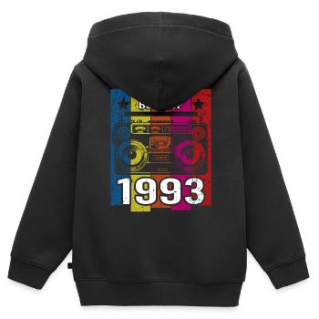 Meilleur de 1993 Stéréo Radio Cassette Player - Sweat Premium à capuche zippé enfant bio - noir - Dos - AI Model Kid Male (0cm)