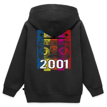 Meilleur du lecteur de cassette radio stéréo 2001 - Sweat Premium à capuche zippé enfant bio - noir - Dos - AI Model Kid Male (0cm)