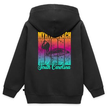 Myrtle Beach South Carolina - Kinder Premium Organic Zip Hoodie - Schwarz - Hinten - AI Model Kid Male (0cm)