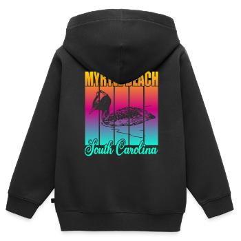 Myrtle Beach South Carolina - Kinder Premium Organic Zip Hoodie - Schwarz - Hinten - AI Model Kid Male (0cm)
