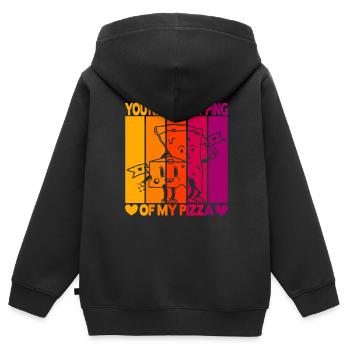 Valentinstag Pizza Partner Liebe - Kinder Premium Organic Zip Hoodie - Schwarz - Hinten - AI Model Kid Male (0cm)