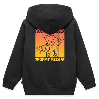 Valentinstag Pizza Partner Liebe - Kinder Premium Organic Zip Hoodie - Schwarz - Hinten - AI Model Kid Male (0cm)