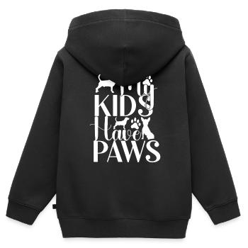 Mes enfants ont des pattes - Sweat Premium à capuche zippé enfant bio - noir - Dos - AI Model Kid Male (0cm)