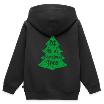 Illuminé comme un sapin de Noël motif norvégien - Sweat Premium à capuche zippé enfant bio - noir - Dos - AI Model Kid Male (0cm)