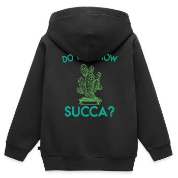 Kennen Sie Succa Grünpflanze Kakteenliebhaber - Kinder Premium Organic Zip Hoodie - Schwarz - Hinten - AI Model Kid Male (0cm)