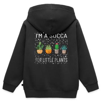 I M A Succa Für Kleine Pflanzen Botanical Plant - Kinder Premium Organic Zip Hoodie - Schwarz - Hinten - AI Model Kid Male (0cm)