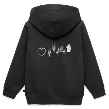 Gartenarbeit Herzklopfen High Life Hobby Spaß - Kinder Premium Organic Zip Hoodie - Schwarz - Hinten - AI Model Kid Male (0cm)