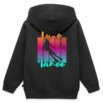 Lac Tahoe - Sweat Premium à capuche zippé enfant bio - noir - Dos - AI Model Kid Male (0cm)