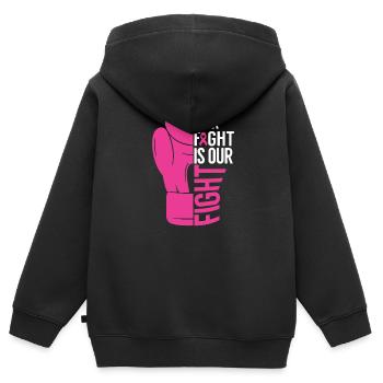 Your fight is our struggle - Kids Premium Organic Zip-up Hoodie - black - Back - AI Model Kid Male (0cm)