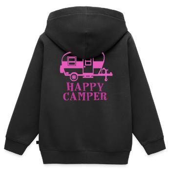 Glückliche Camper Wandershirt - Kinder Premium Organic Zip Hoodie - Schwarz - Hinten - AI Model Kid Male (0cm)