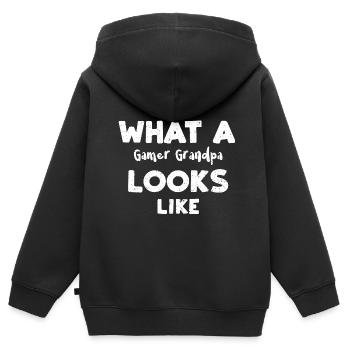 This Is What A Gamer Grandpa Loo... - Kinder Premium Organic Zip Hoodie - Schwarz - Hinten - AI Model Kid Male (0cm)