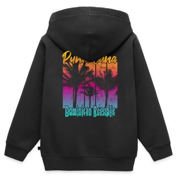 Punta Cana République dominicaine - Sweat Premium à capuche zippé enfant bio - noir - Dos - AI Model Kid Male (0cm)