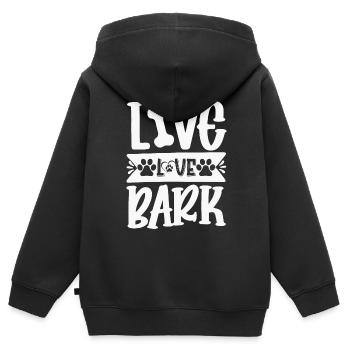 Vie Amour Aboiements - Sweat Premium à capuche zippé enfant bio - noir - Dos - AI Model Kid Male (0cm)