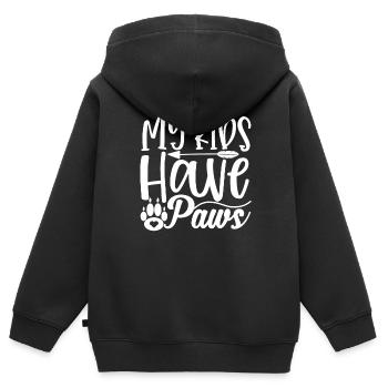 Meine Kinder haben Pfoten - Kinder Premium Organic Zip Hoodie - Schwarz - Hinten - AI Model Kid Male (0cm)
