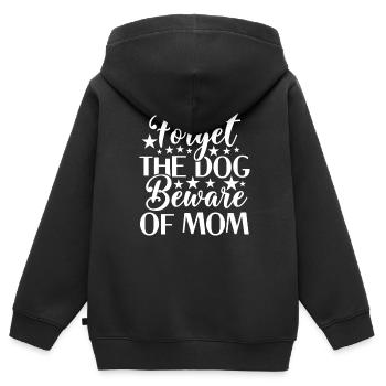 Vergiss den Hund, hüte dich vor Mama - Kinder Premium Organic Zip Hoodie - Schwarz - Hinten - AI Model Kid Male (0cm)