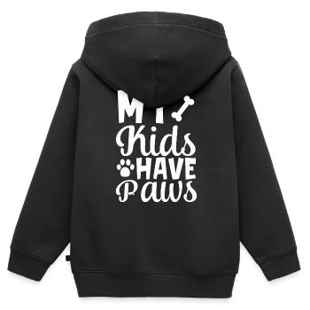 Meine Kinder haben Pfoten - Kinder Premium Organic Zip Hoodie - Schwarz - Hinten - AI Model Kid Male (0cm)