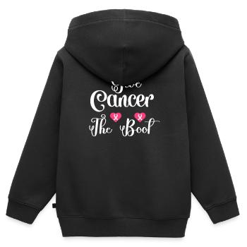 Gebt dem Krebs den Stiefel - Kinder Premium Organic Zip Hoodie - Schwarz - Hinten - AI Model Kid Male (0cm)