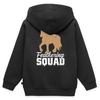 Federvieh - Clydesdale - Kinder Premium Organic Zip Hoodie - Schwarz - Hinten - AI Model Kid Male (0cm)