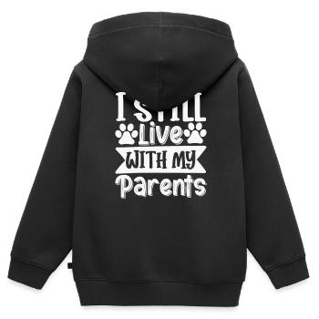 Ich lebe noch bei meinen Eltern - Kinder Premium Organic Zip Hoodie - Schwarz - Hinten - AI Model Kid Male (0cm)
