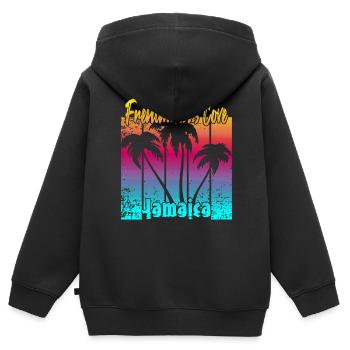 Frenchman's Cove Jamaica - Kinder Premium Organic Zip Hoodie - Schwarz - Hinten - AI Model Kid Male (0cm)