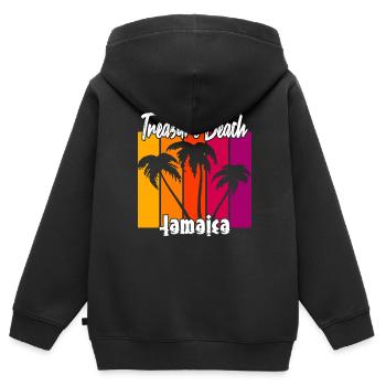 Treasure Beach Jamaica - Kinder Premium Organic Zip Hoodie - Schwarz - Hinten - AI Model Kid Male (0cm)